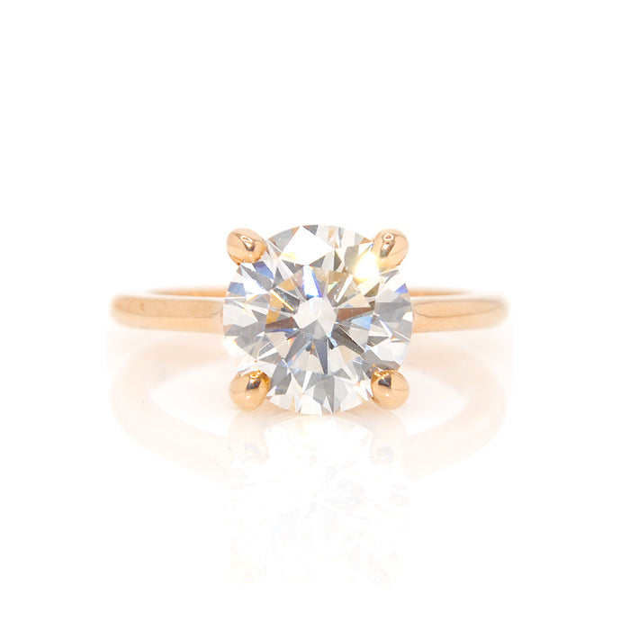 14K Solitaire Round Diamond Engagement Ring