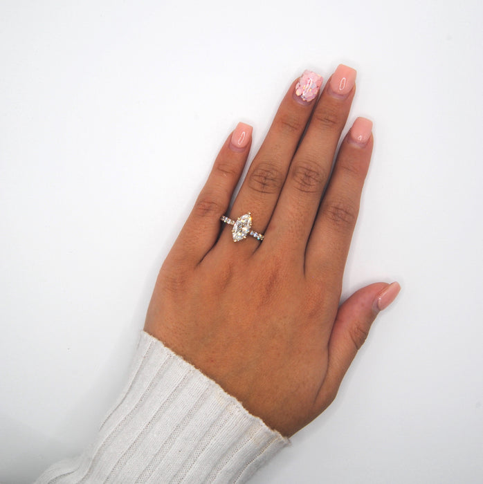 14K Marquise Diamond Engagement Ring
