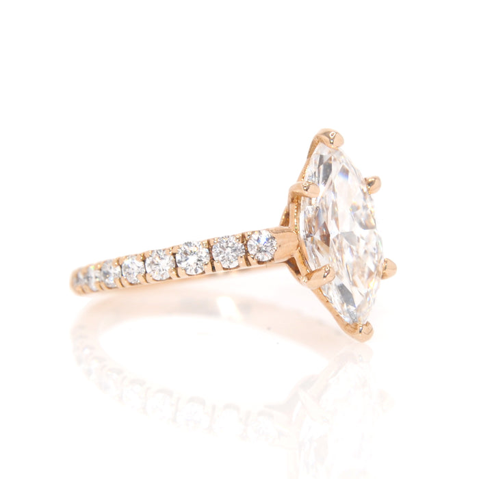 14K Marquise Diamond Engagement Ring