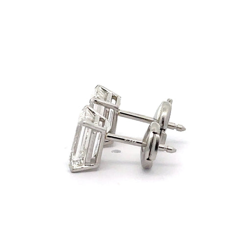 Emerald Cut Lab Grown Diamond Studs fine jewelry by Matthew Rosie