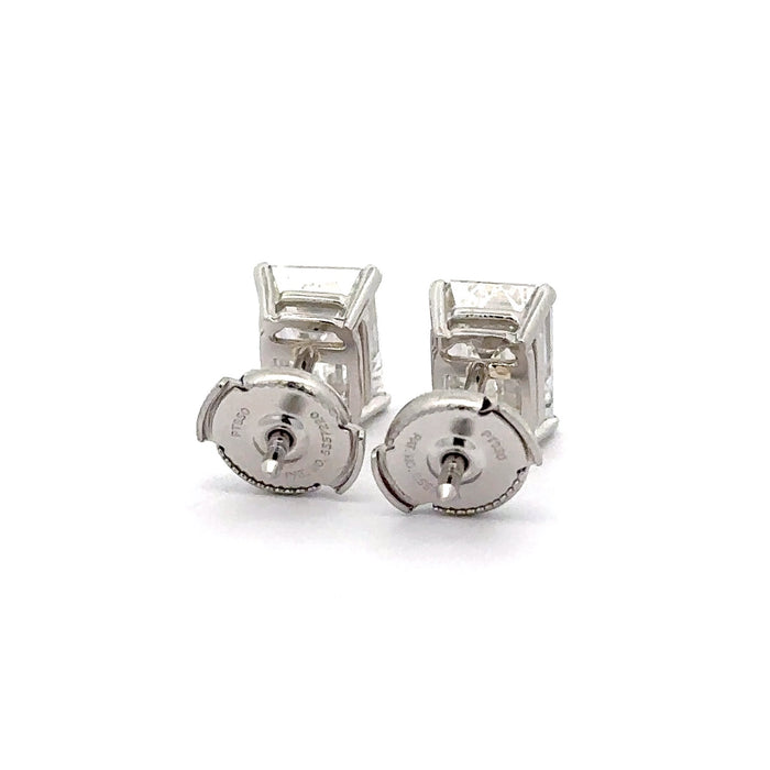 Emerald Cut Lab Grown Diamond Studs fine jewelry by Matthew Rosie