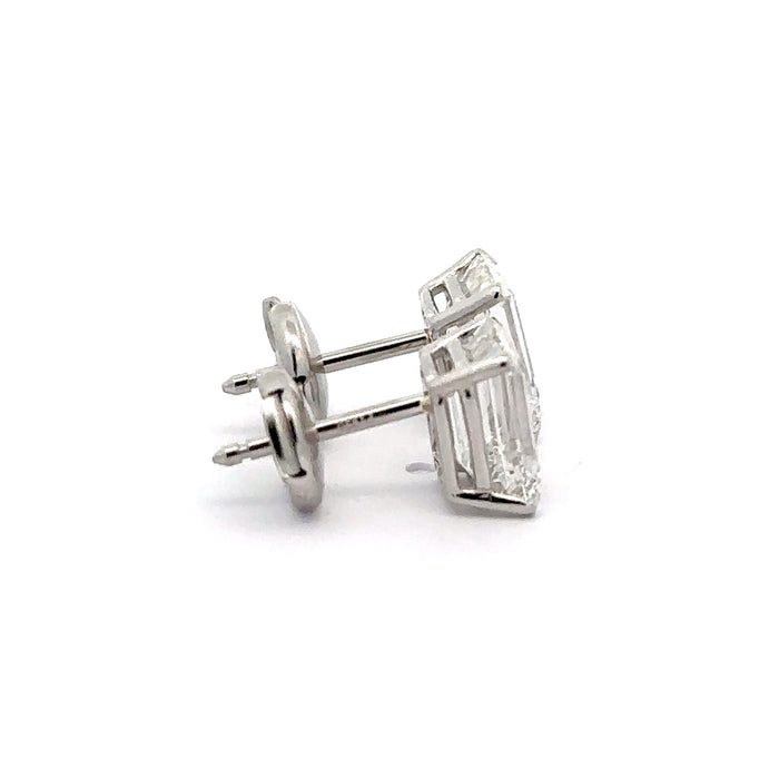 Emerald Cut Lab Grown Diamond Studs fine jewelry by Matthew Rosie
