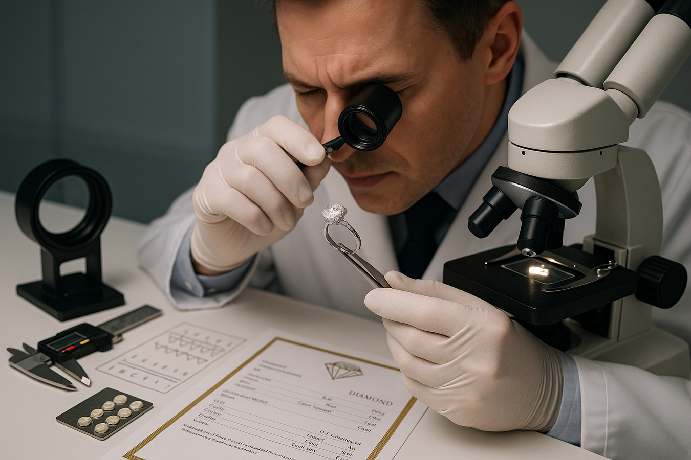 certifying quality for a diamond engagement ring