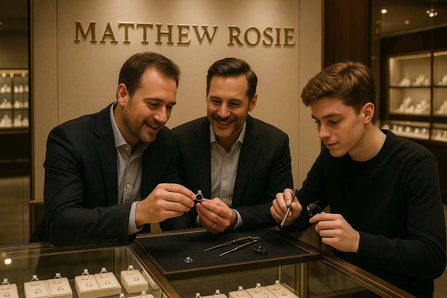 instead of a jewelry shop, make in an engagement ring store called Matthew rosie. refer to website for branding.