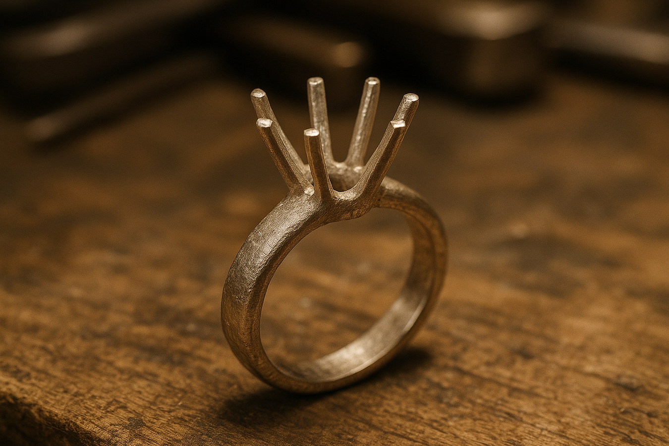 solitaire raw casting ring, with out a center stone being worked