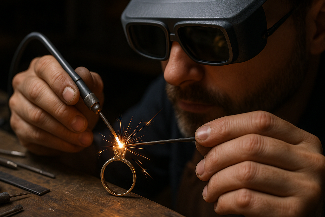 welding an engagement ring without a center stone