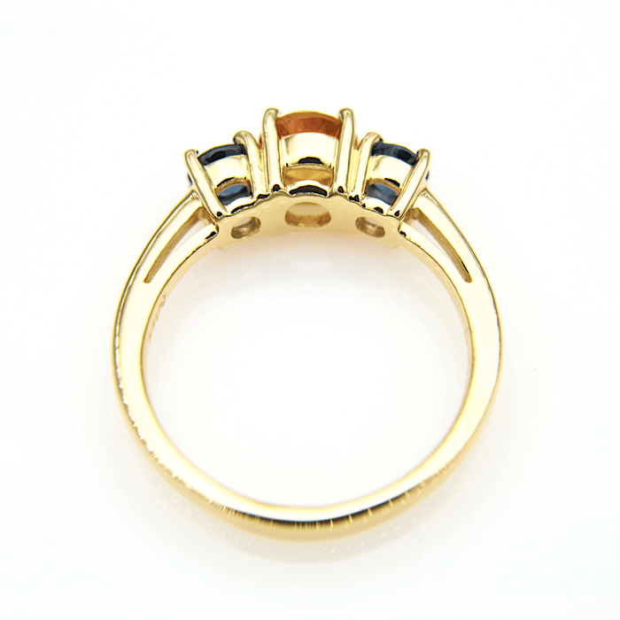 Citrine And Sapphires Cocktail Ring fine jewelry by Matthew Rosie