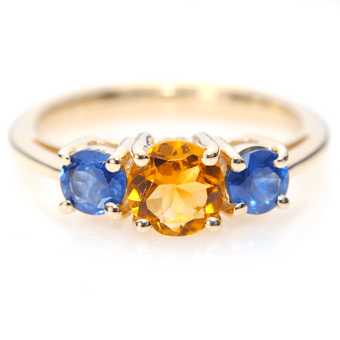 Citrine and Sapphires Cocktail Ring fine jewelry by Matthew Rosie