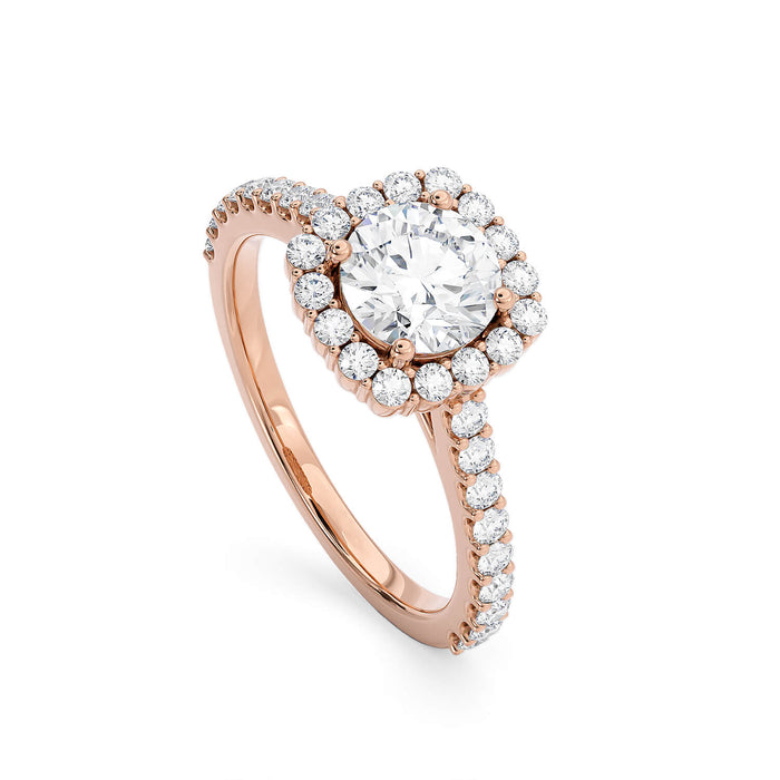 Cushion Halo Engagement Ring fine jewelry by Matthew Rosie