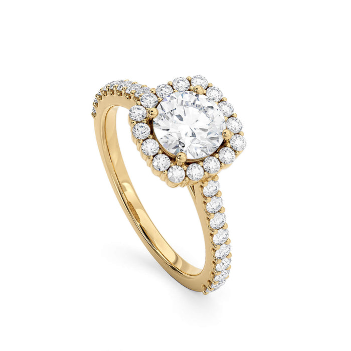 Cushion Halo Engagement Ring fine jewelry by Matthew Rosie