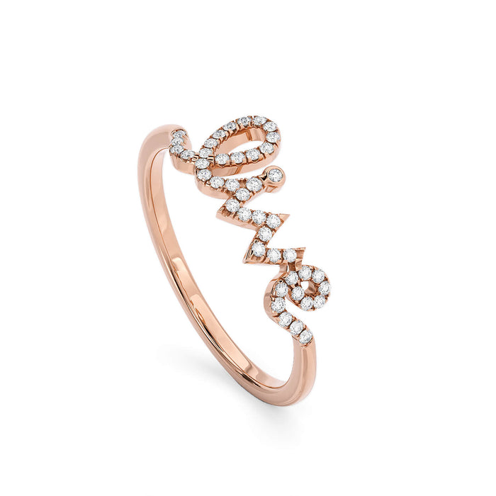 Diamond ‘Live’ Note Ring fine jewelry by Matthew Rosie