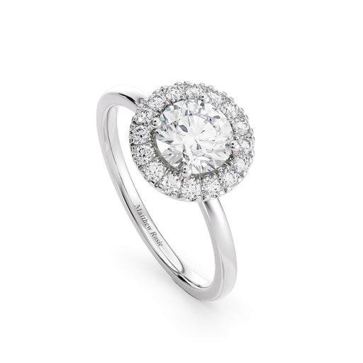 Halo Engagement Ring fine jewelry by Matthew Rosie