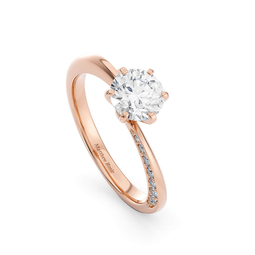 Folded Pave Engagement Ring fine jewelry by Matthew Rosie
