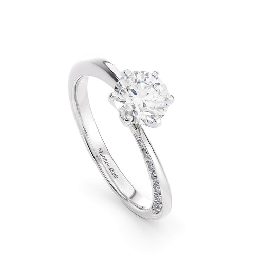 Folded Pavé Engagement Ring fine jewelry by Matthew Rosie