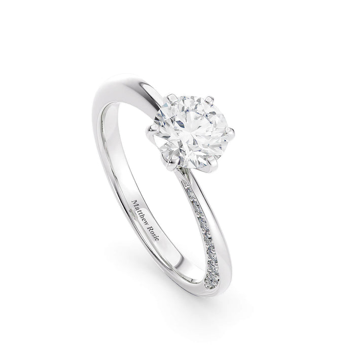 Folded Pavé Engagement Ring fine jewelry by Matthew Rosie