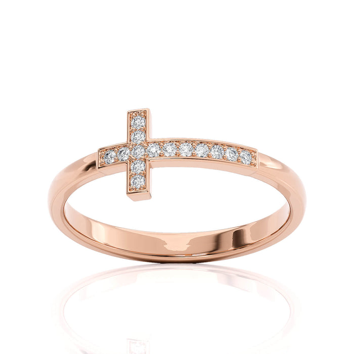 The Pave Cross Ring fine jewelry by Matthew Rosie