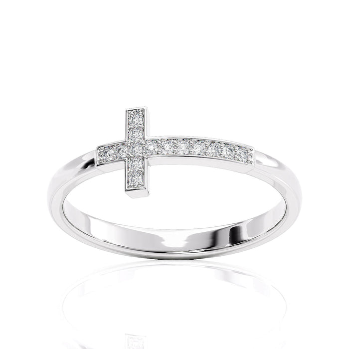 The Pave Cross Ring fine jewelry by Matthew Rosie