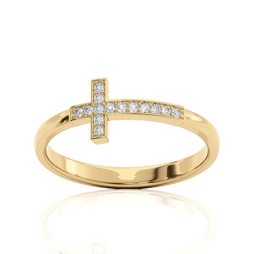Diamond Pavé Cross Ring fine jewelry by Matthew Rosie
