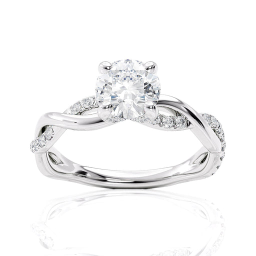 Pavé Crossover Diamond Engagement Ring fine jewelry by Matthew Rosie
