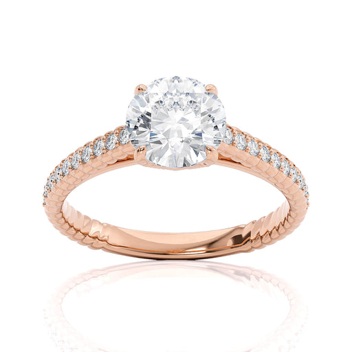 Pave Crossover Engagement Ring fine jewelry by Matthew Rosie