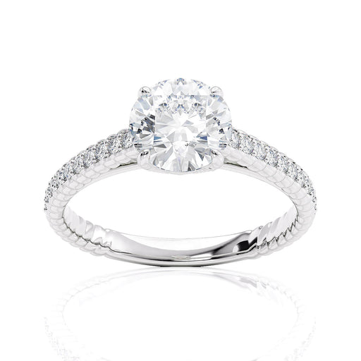 Pavé Diamond Engagement Ring fine jewelry by Matthew Rosie