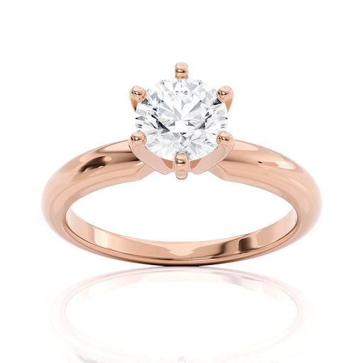 Six Prong Solitaire Engagement Ring fine jewelry by Matthew Rosie