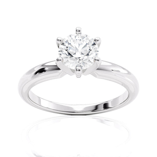 Six Prong Solitaire Engagement Ring fine jewelry by Matthew Rosie