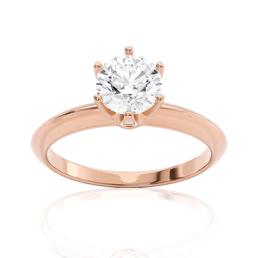 Six Prong Knife Edge Solitaire Engagement Ring fine jewelry by Matthew Rosie