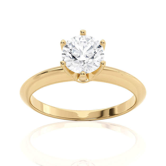 Six Prong Knife Edge Solitaire Engagement Ring fine jewelry by Matthew Rosie