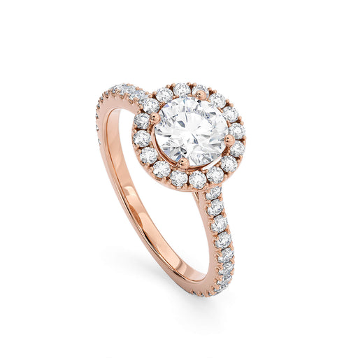 Halo Pave Diamond Engagement Ring fine jewelry by Matthew Rosie