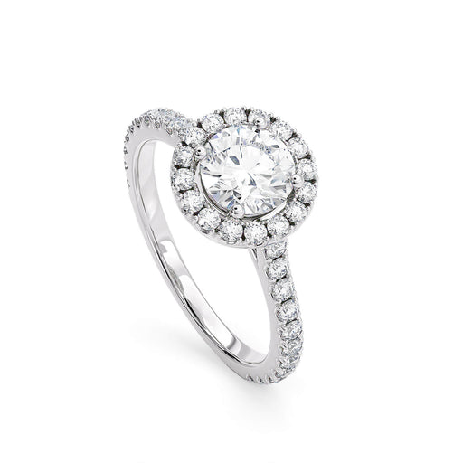Halo Pavé Diamond Engagement Ring fine jewelry by Matthew Rosie