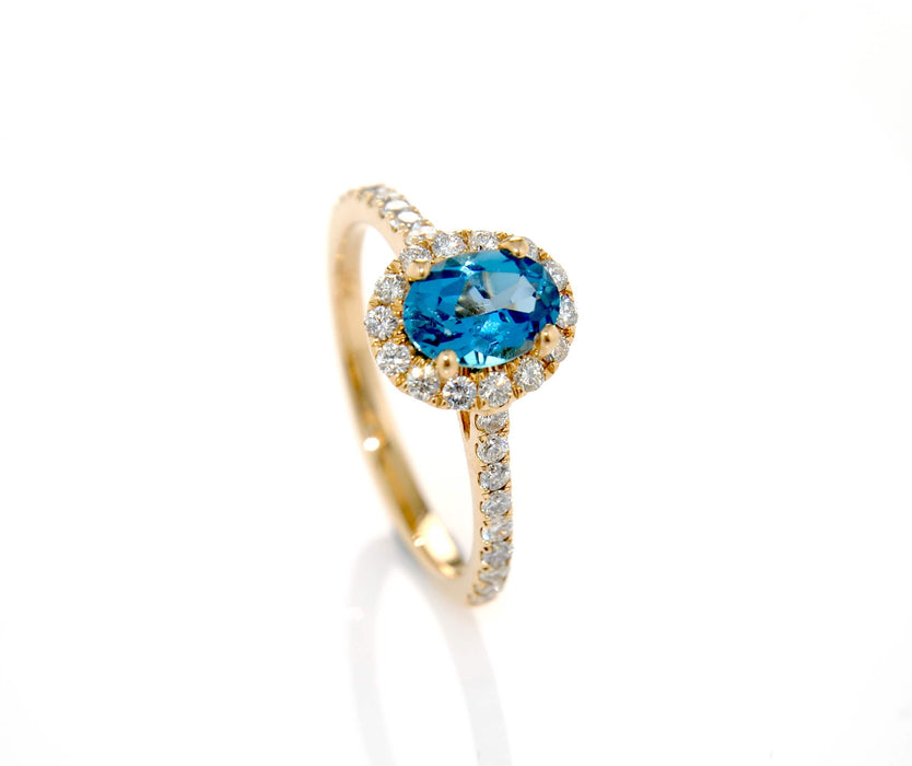 Topaz Diamond 14K Ring fine jewelry by Matthew Rosie